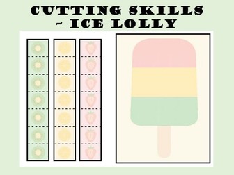 Cutting Activity - Summer - Ice Lolly - EYFS/KS1