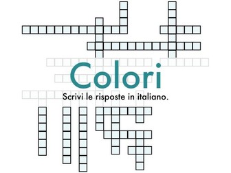 Colori Italian Colours Crossword