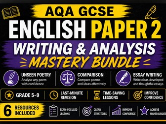 AQA GCSE English Paper 2: Writing & Analysis Mastery (Grade 5–9 Bundle)