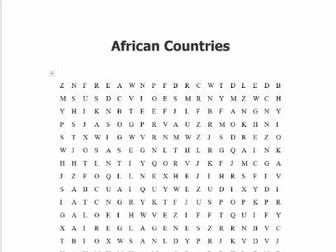 African Countries Word Search
