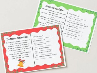 KS1 Christmas Reading Comprehension Pack – 3 Festive Stories with Answers (Pack 4)