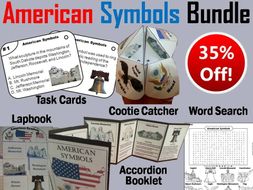 American Symbols Task Cards and Activities Bundle