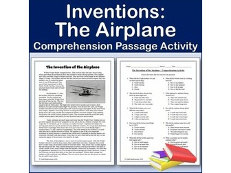 Inventions: The Airplane - Reading Comp Passage & Activity | Editable