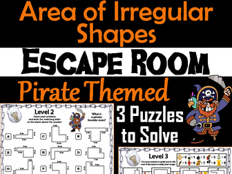 Area of Irregular Shapes Pirate Themed Escape Room