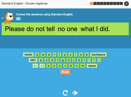 Double negatives - Interactive Activity - KS3 Spag
