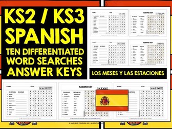 SPANISH MONTHS & SEASONS WORD SEARCHES