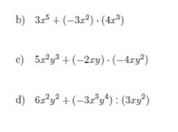 homework 1 adding subtracting and multiplying monomials