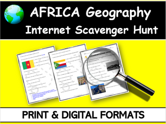 AFRICA GEOGRAPHY WEBQUEST (Scavenger Hunt)