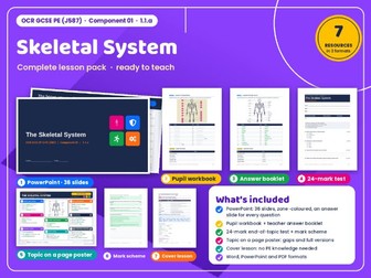 OCR GCSE PE (J587) 01: Skeletal System – Complete Topic Pack