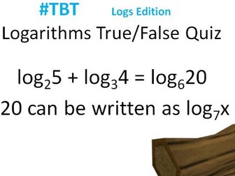 A-Level Maths Logs True/False Quiz