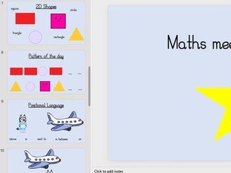Reception Maths meeting