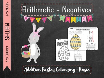 Negative Arithmetic - Addition Easter Colouring Basic