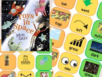 Toys in space- colourful semantics- build a sentence