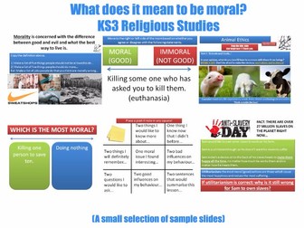 'What Does it Mean to be Moral?' -KS3- Moral Philosophy, Animal Rights & Religion [7 Lessons]