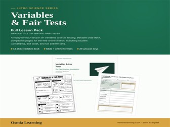 Variables & Fair Tests: Full Lesson Pack