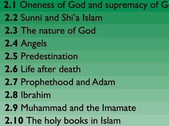 AQA Islam Beliefs and Teachings Unit