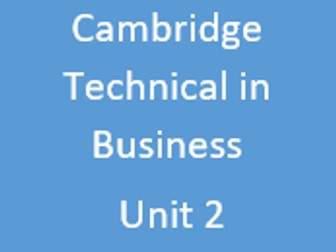 Cambridge Technicals Business Unit 2 Working In Business LO3 Practice