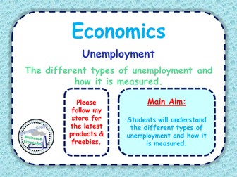 Unemployment - Different Types of Unemployment & How it is Measured - GCSE Economics - PPT & Quiz