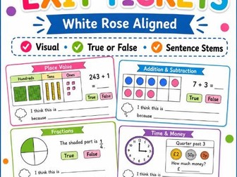 Year 3 Maths True or False Exit tickets- White Rose aligned