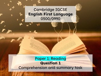 Reading Question 1 (Cambridge IGCSE English First Language)
