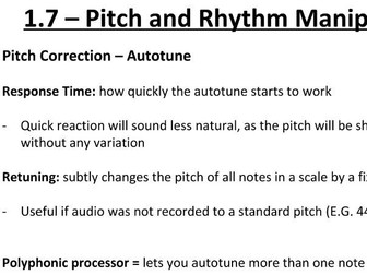 Music Technology A-Level: Pitch and Rhythm Manipulation