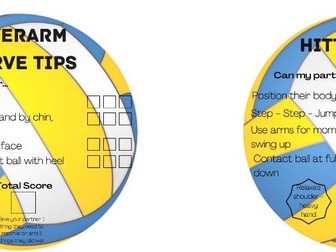 Volleyball - peer assessment cards