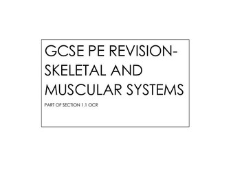 GCSE PE Revision Notes- Skeletal and Muscular Systems (OCR)