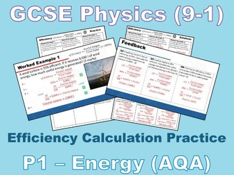 Efficiency Calculations - SLOP Calculations Worksheet with Answers