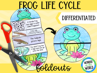 Life cycle of a frog foldable sequencing activity cut and paste KS1 KS2
