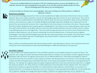 Psychology Model Evaluation PEEL sheets