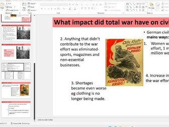 OCR B GCSE history living under Nazi lesson 14-total war and its impact