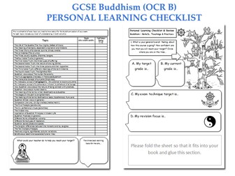 GCSE - Buddhism (OCR B) Personal Learning Checklist [PLC] [Essential Revision Tool](J625/04)