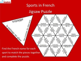 French Vocabulary Jigsaw Puzzle - Sports