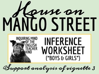 The House on Mango Street "Boys and Girls" Close Reading Inference Worksheet (Vignette 3)