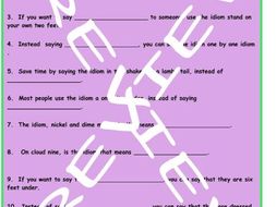 Idioms #1 3 Worksheet Set