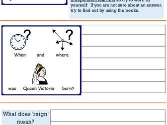 Victorians - Queen Victoria's Life. Structured PowerPoint and accompanying worksheet. SEN, ASD