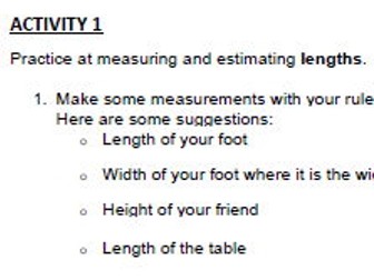 Measurement (Practical Activity)