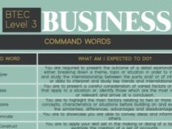 BTEC Level 3 Business - Command Words