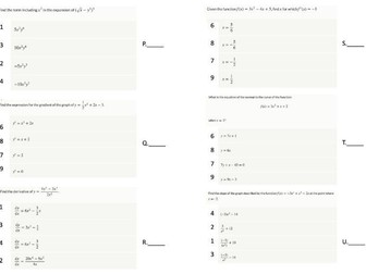 Additional Math 0606 Revision activity