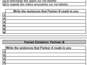 New GCSE AQA and Edexcel foundation module 1 ma vie en ligne listening and paired dictation