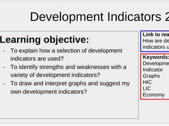 Development Indicators (Year 7 Geography)