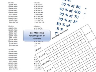 Percentage of an Amount - Bar Modelling