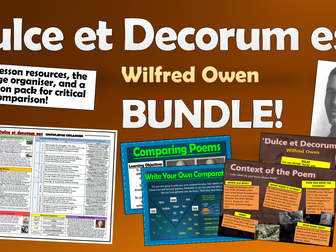 Dulce et Decorum est - Wilfred Owen - Bundle!
