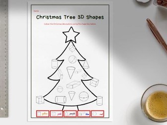 Christmas Tree 3D Shape colouring