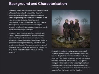 Macbeth Character Revision Sheets!!