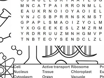 Science Wordsearch Cell Biology