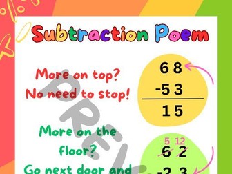 Subtraction Poem Poster