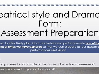 KS3 Theatrical style and dramatic form scheme