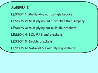 ALGEBRA 2: EXPANDING BRACKETS (includes 6 lessons)