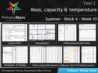 YEAR 2 - Mass , capacity , temperature - White Rose - WEEK 10 - Block 4 - Summer Differentiated Pack